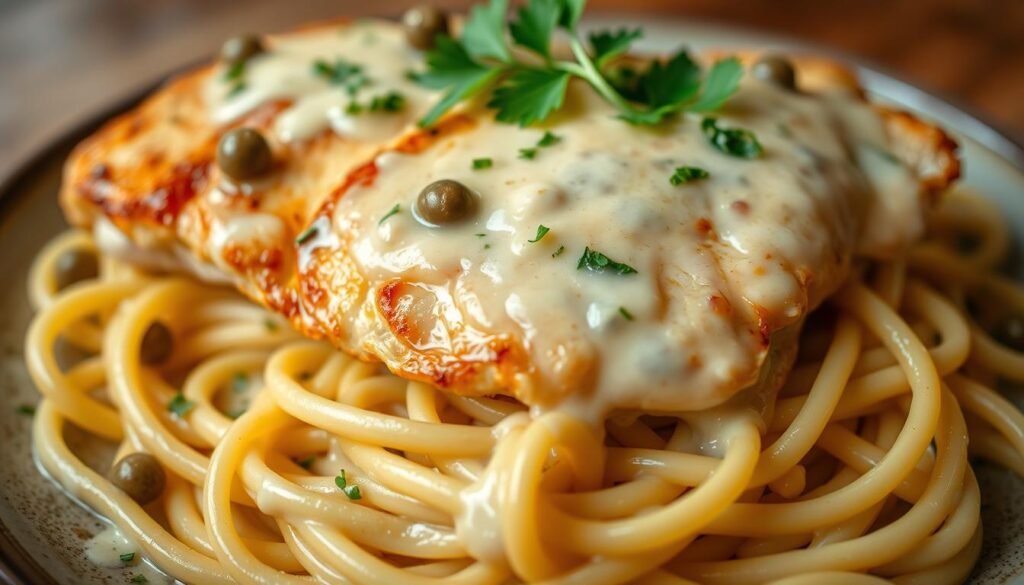 Chicken piccata with pasta