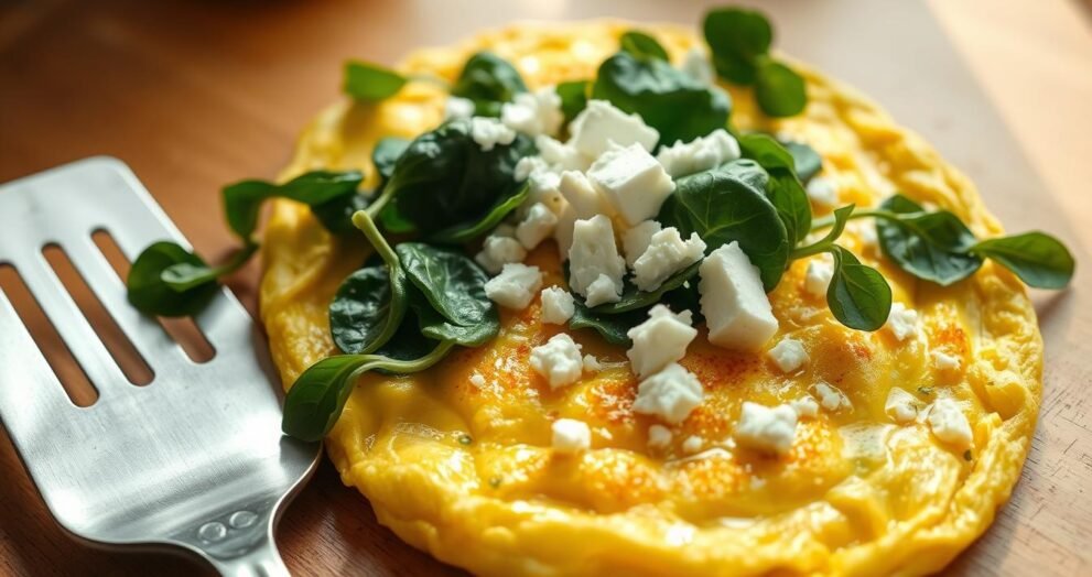 Spinach & Feta Omelette Recipe