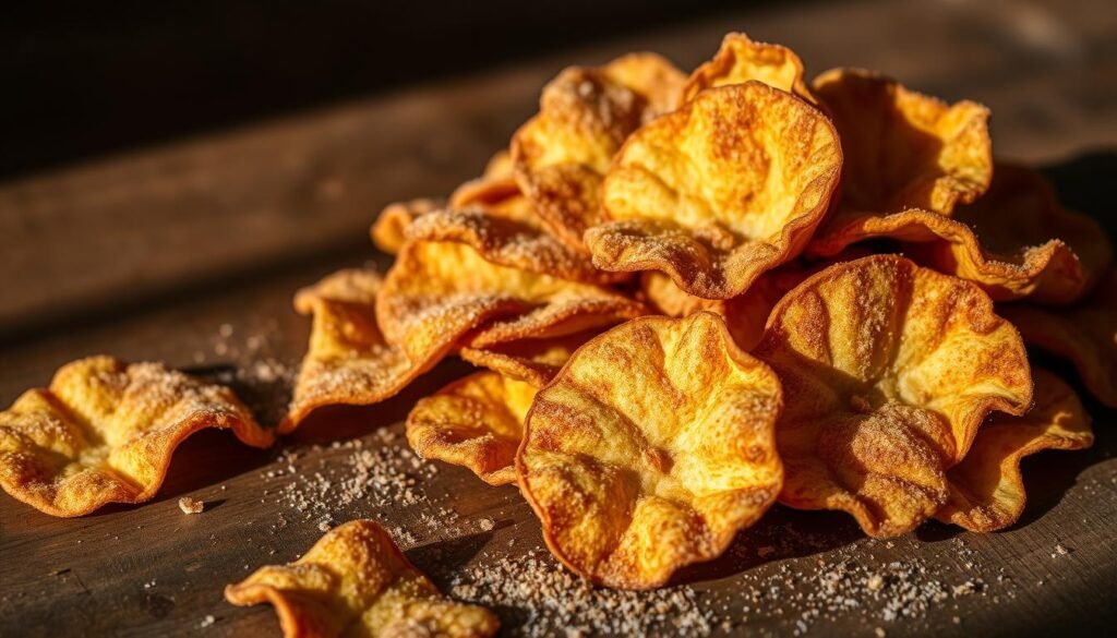 crispy cinnamon sugar tortilla crisps