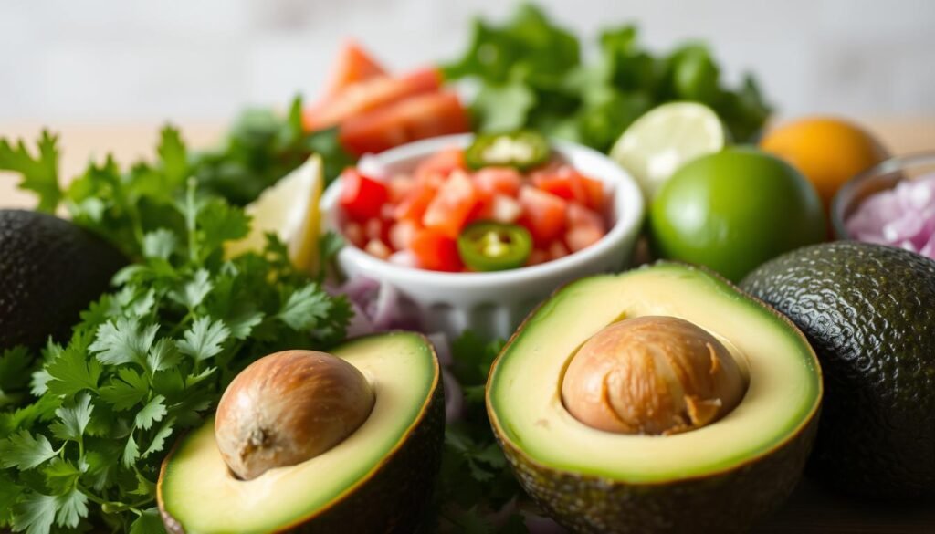 fresh ingredients guacamole