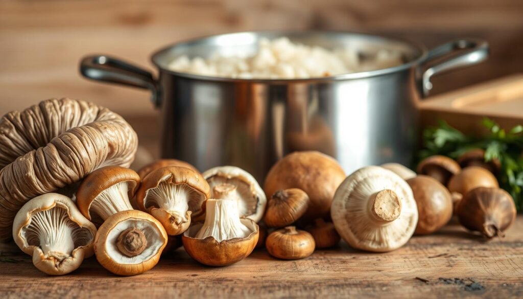 fresh mushrooms and best rice for risotto