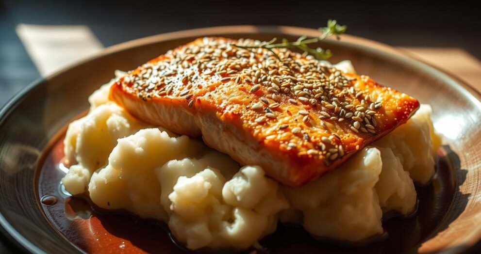 Sesame Salmon and Mashed Potato Recipe