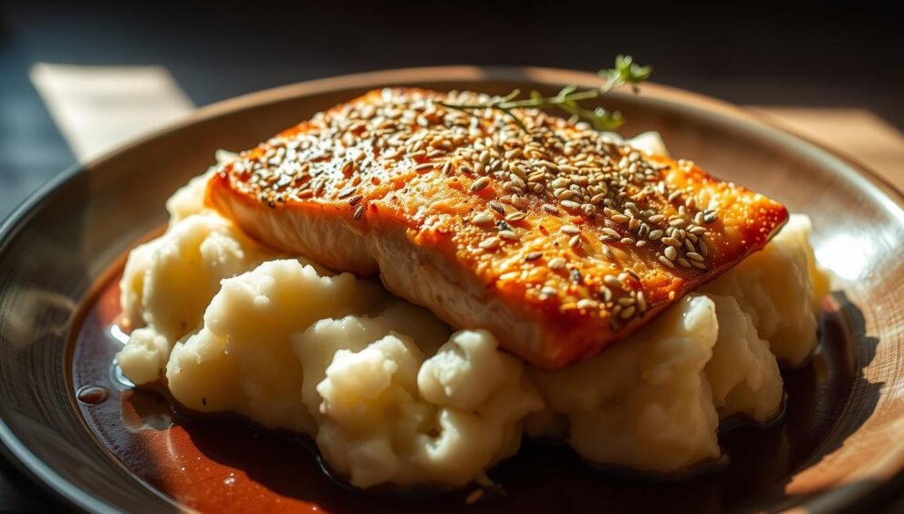Sesame Salmon and Mashed Potato Recipe