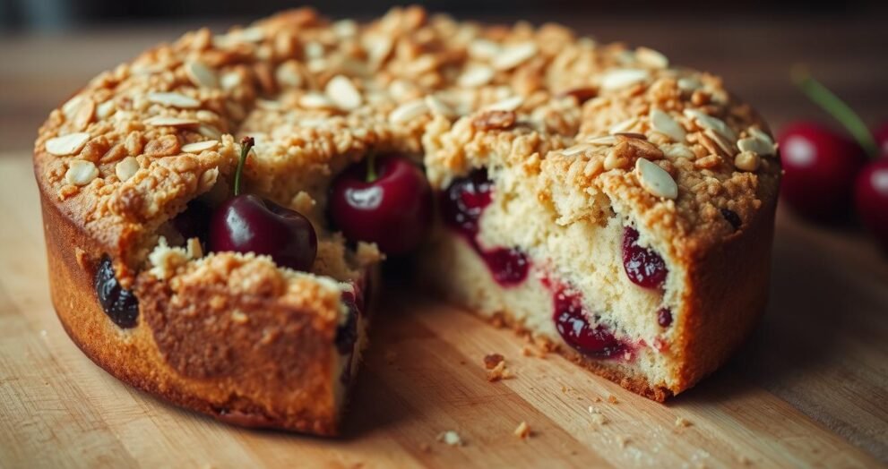 Cherry-Almond Streusel Cake Recipe