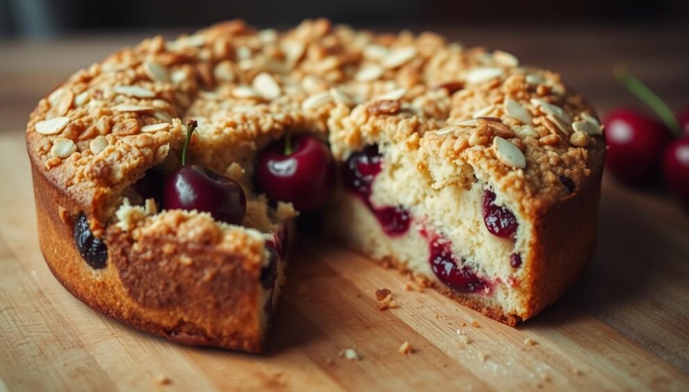 Cherry-Almond Streusel Cake Recipe