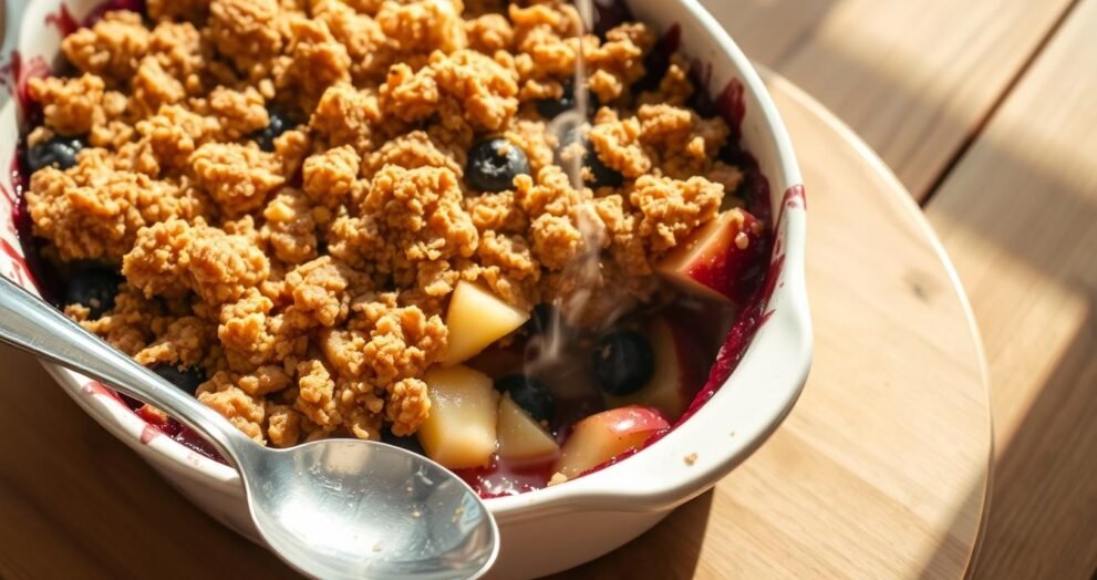 Warm Apple and Blueberry Crisp Recipe