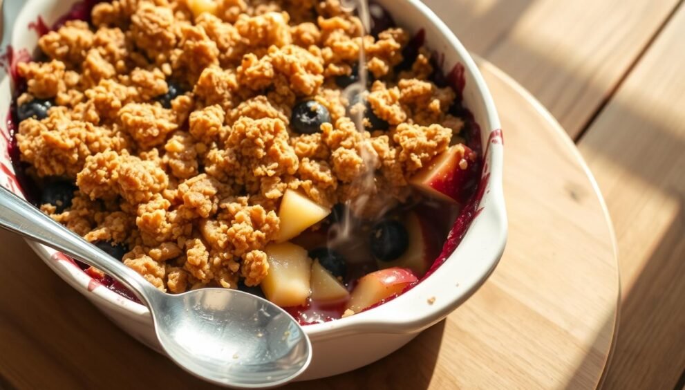 Warm Apple and Blueberry Crisp Recipe