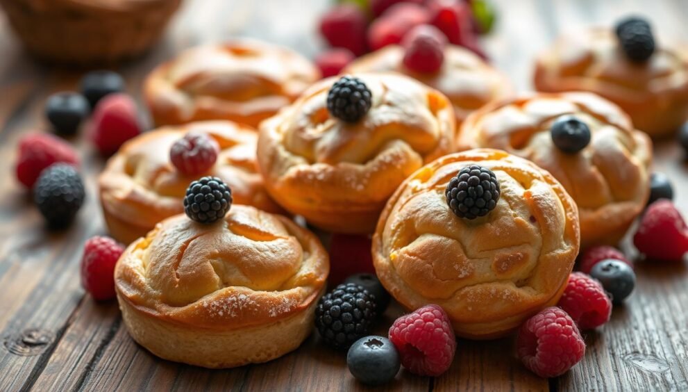Warm Financier Cakes with Seasonal Berries Recipe