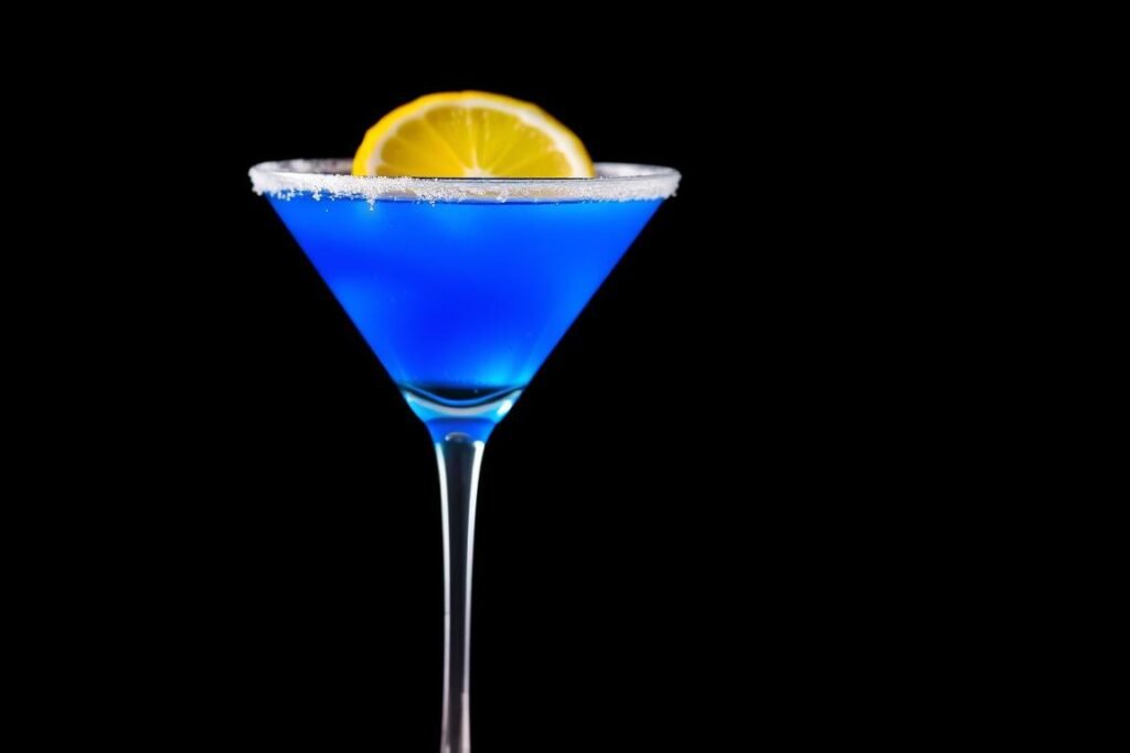 Blu on the Hudson restaurant NJ signature blue cocktail Blu on the Hudson restaurant NJ signature blue cocktail