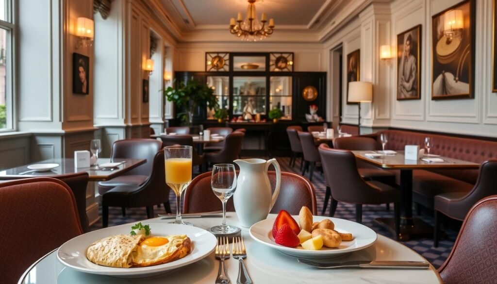 Café Chelsea's elegant breakfast spread in the historic Hotel Chelsea, a best breakfast NYC luxury option Café Chelsea's elegant breakfast spread in the historic Hotel Chelsea, a best breakfast NYC luxury option