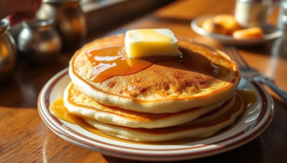 Golden Diner's honey butter pancakes, a best breakfast NYC highlight
