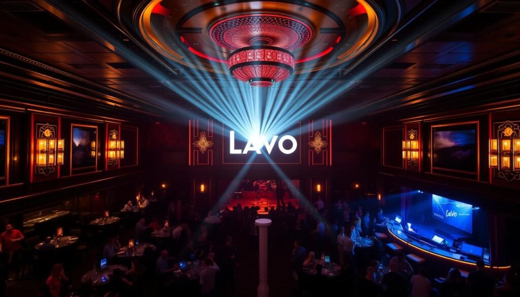 Lavo Nightclub showing transition from restaurant to club in Top 10 super clubs in NYC Lavo Nightclub showing transition from restaurant to club in Top 10 super clubs in NYC