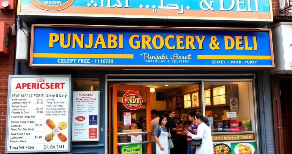 Punjabi Grocery & Deli storefront in East Village with colorful exterior and menu board showing best cheap dinner restaurants NYC