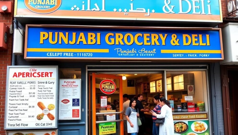 Punjabi Grocery & Deli storefront in East Village with colorful exterior and menu board showing best cheap dinner restaurants NYC