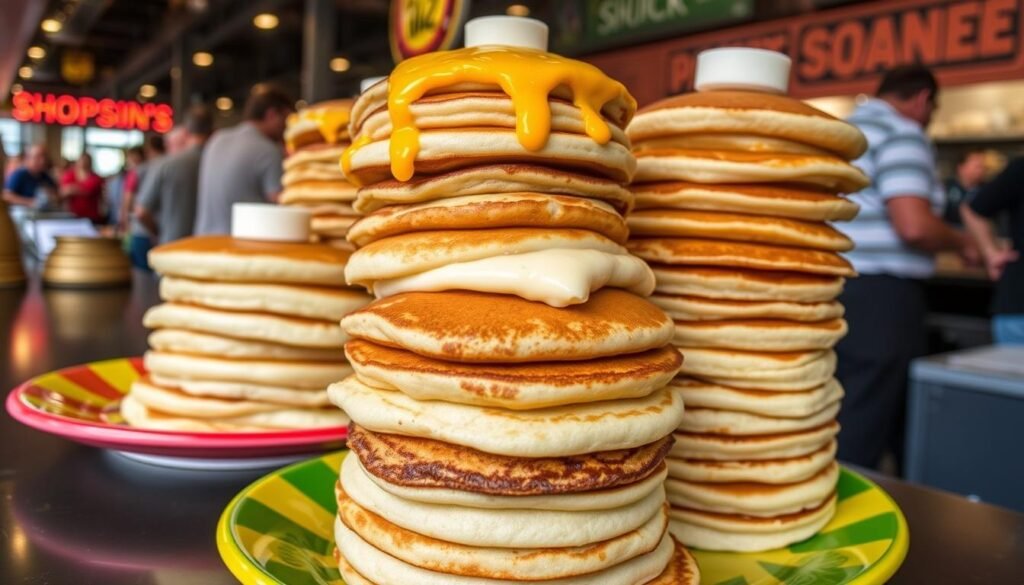 Shopsin's famous pancake selection, highlighting best breakfast NYC creativity Shopsin's famous pancake selection, highlighting best breakfast NYC creativity