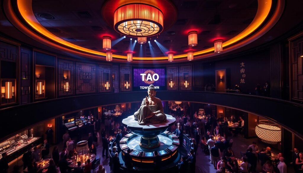 TAO Downtown Nightclub interior with Asian-inspired decor in Top 10 super clubs in NYC TAO Downtown Nightclub interior with Asian-inspired decor in Top 10 super clubs in NYC