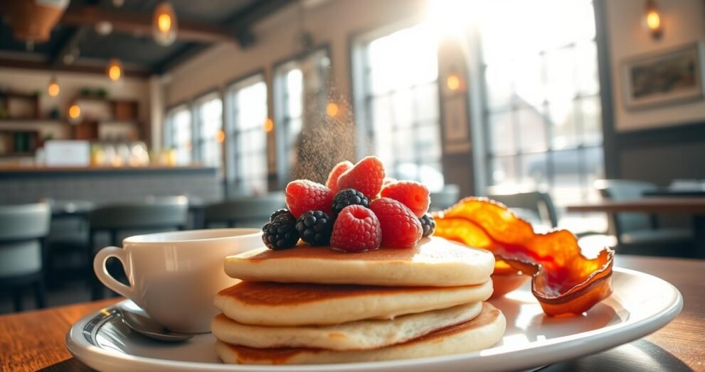 The Committed Pig's famous pancakes and coffee in Morristown, one of the best rated breakfast spots in New Jersey 2025