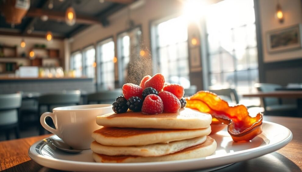 The Committed Pig's famous pancakes and coffee in Morristown, one of the best rated breakfast spots in New Jersey 2025