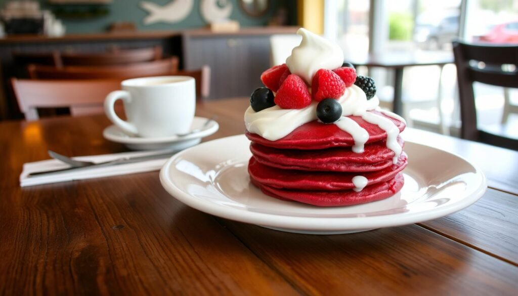 Toast's famous red velvet pancakes with cream cheese icing in Asbury Park, among the best rated breakfast spots in New Jersey 2025 Toast's famous red velvet pancakes with cream cheese icing in Asbury Park, among the best rated breakfast spots in New Jersey 2025