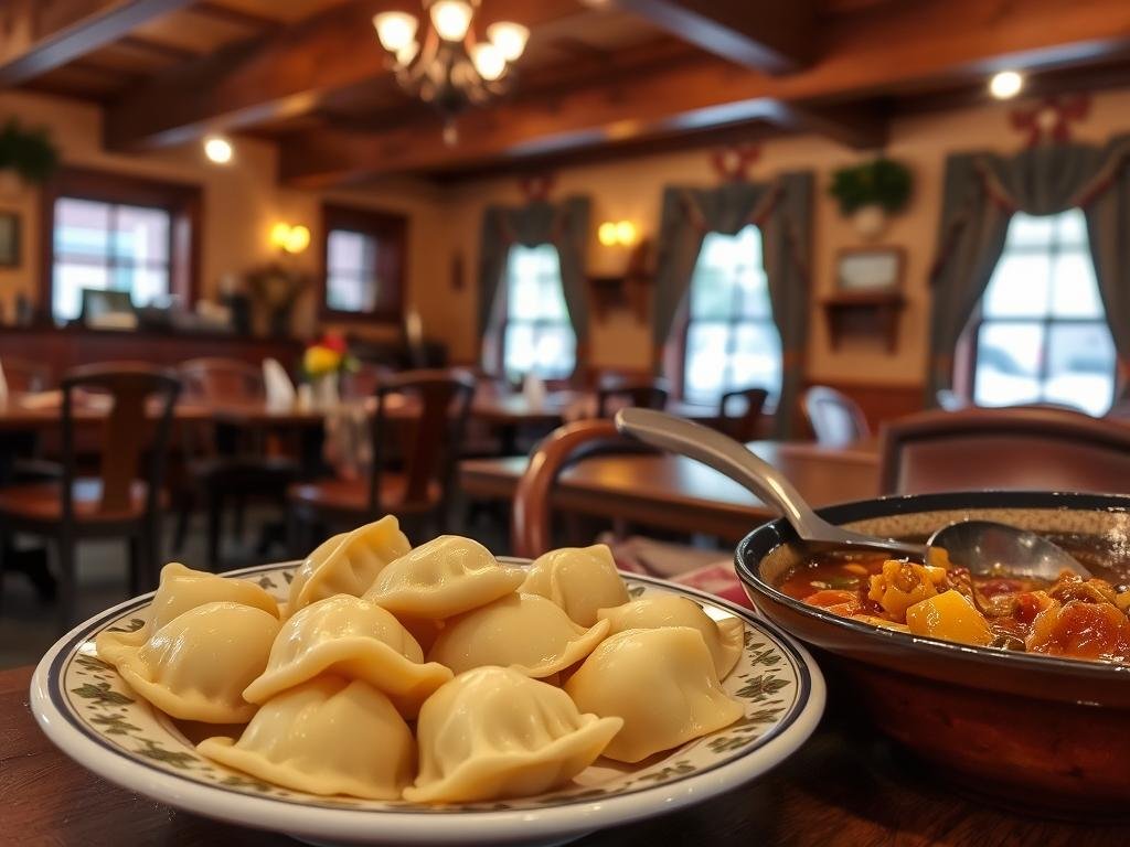 Traditional Polish dishes at Relax Restaurant including pierogi and bigos, representing best cheap dinner restaurants NYC ethnic options